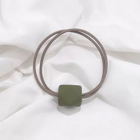 Simple Moradi Color Hair Elastic Band Adult Fashion Temperament Octagonal Beads Hair Ring