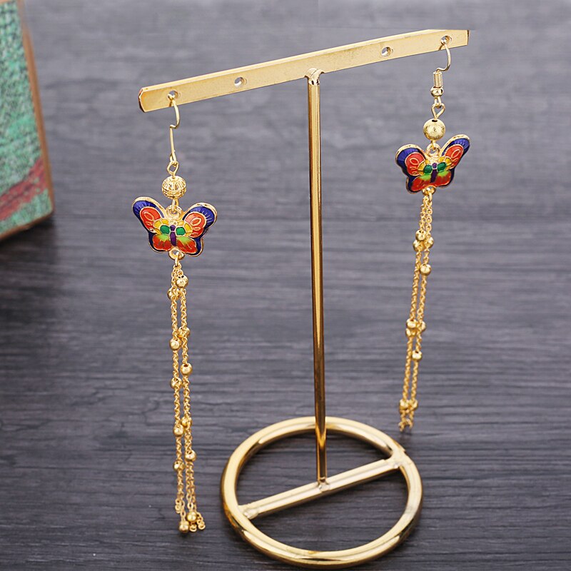 Red Bead String Costume Retro Tassel Jewelry