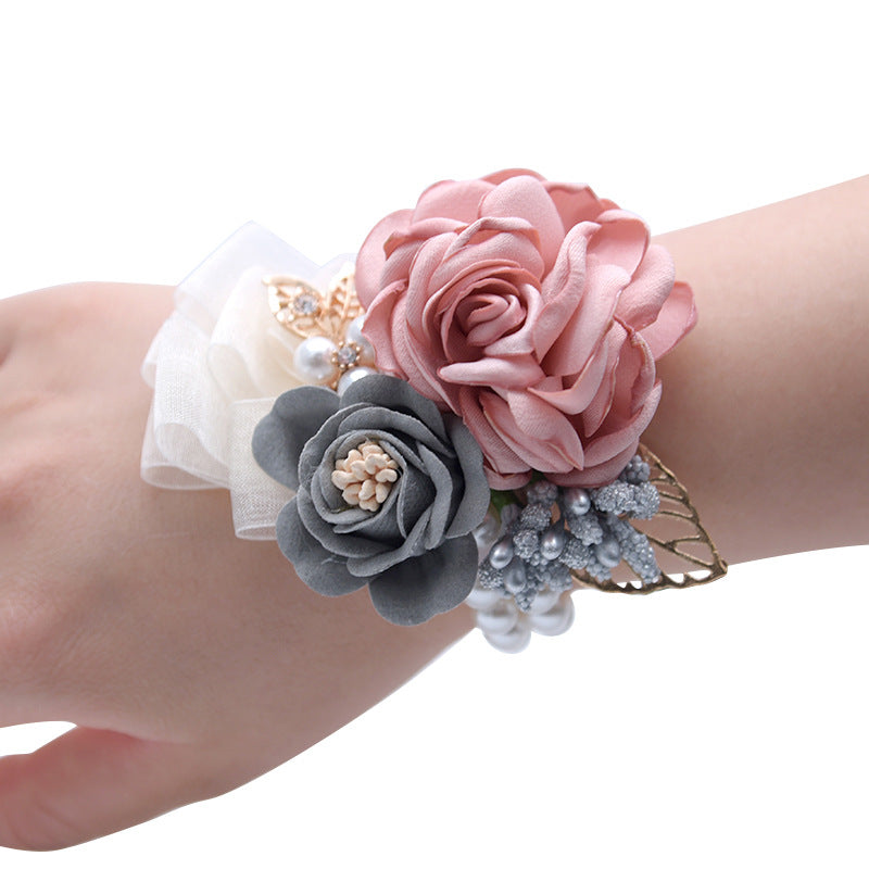 Wedding Decoration Flower Korean Bride Souvenir Bridesmaid Wrist Flower Headdress Hairpin Amazon