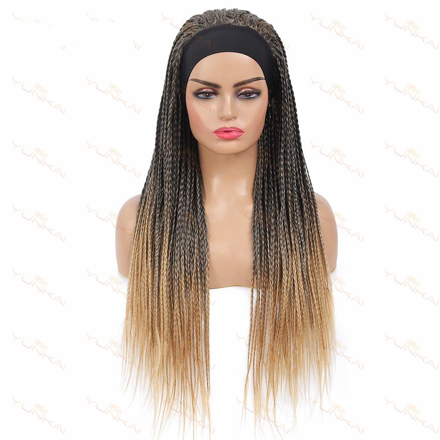 S Turban Wig Cover African Dirty Braid Hair Band Three-strand Braid Head Cover
