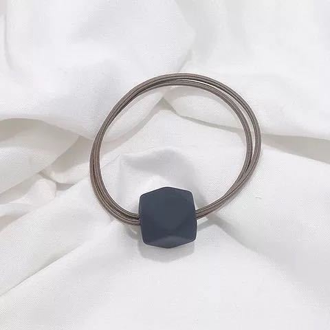 Simple Moradi Color Hair Elastic Band Adult Fashion Temperament Octagonal Beads Hair Ring