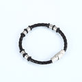 Stainless Steel Woven Leather String Couple Bracelet
