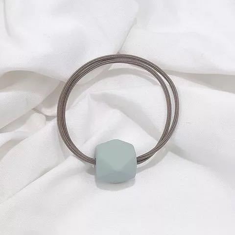 Simple Moradi Color Hair Elastic Band Adult Fashion Temperament Octagonal Beads Hair Ring