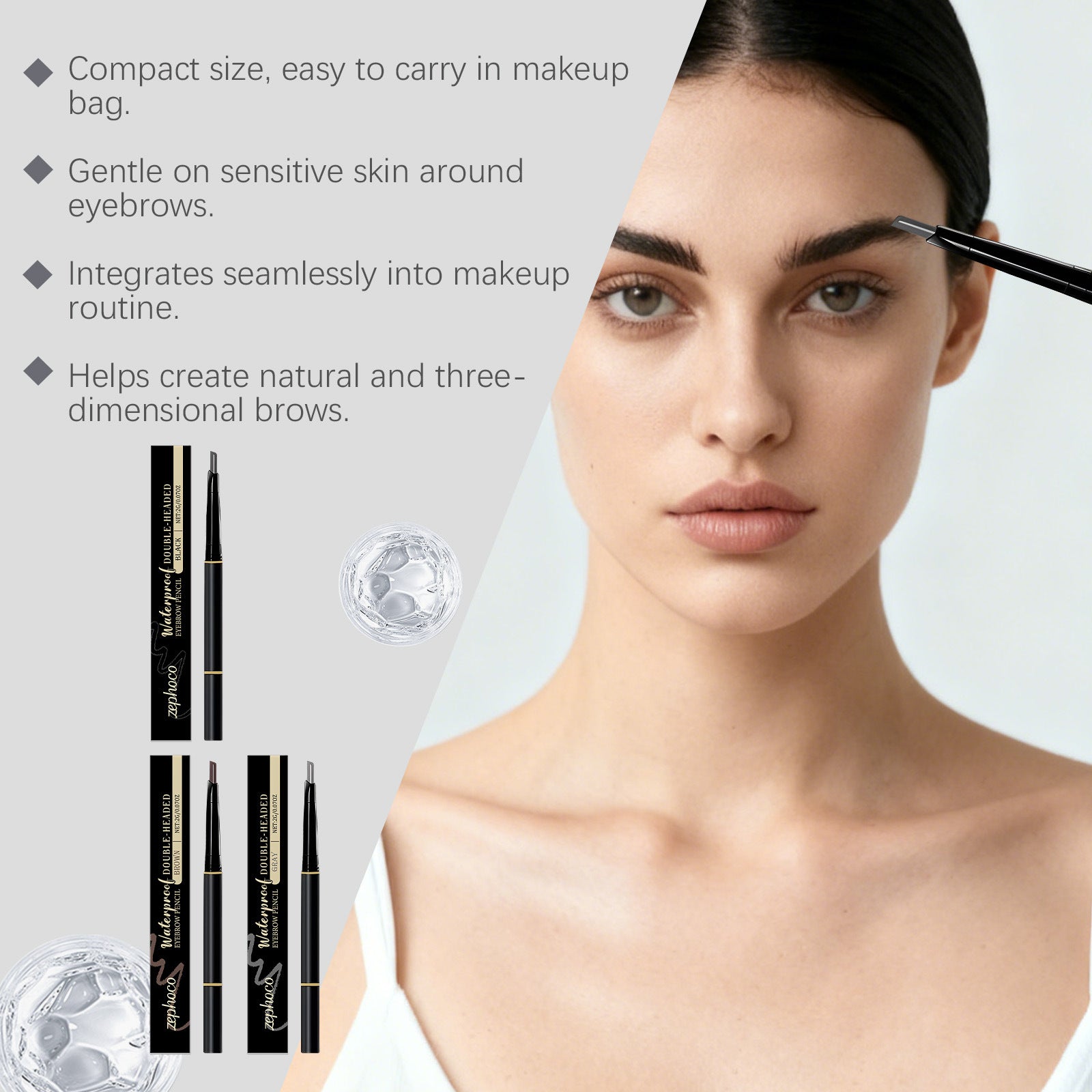 Double-ended Long-lasting Color-enhancing Eyebrow Pencil