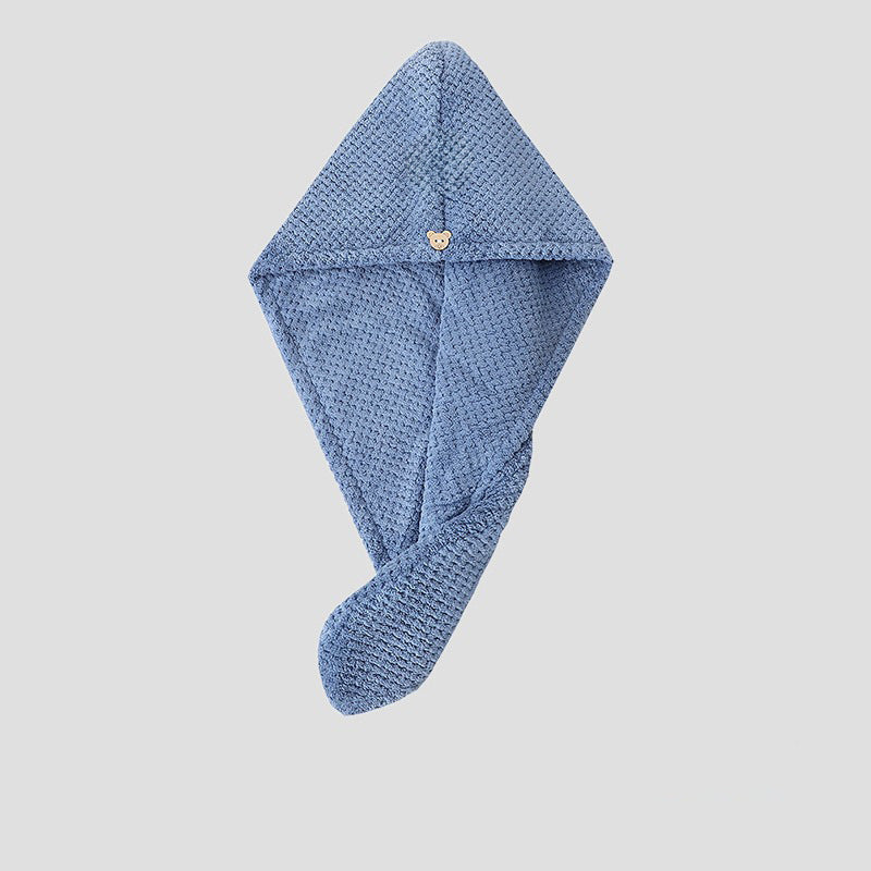 Womens Coral Fleece Hair Drying Cap Highly Absorbent