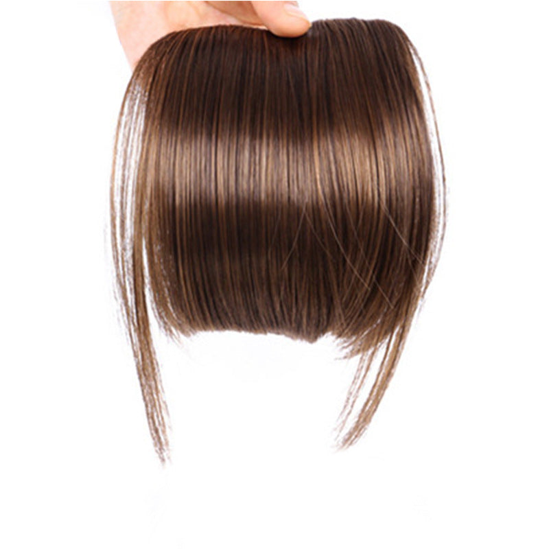 Womens Side-swept Bangs With Hair Clips Synthetic European And American-style Wig With Side Bangs