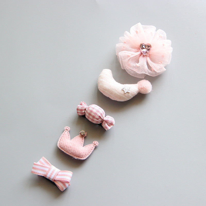 Baby headdress princess hairpin five-piece suit