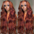 Front Lace Wig Red Long Curly Hair Big Wave