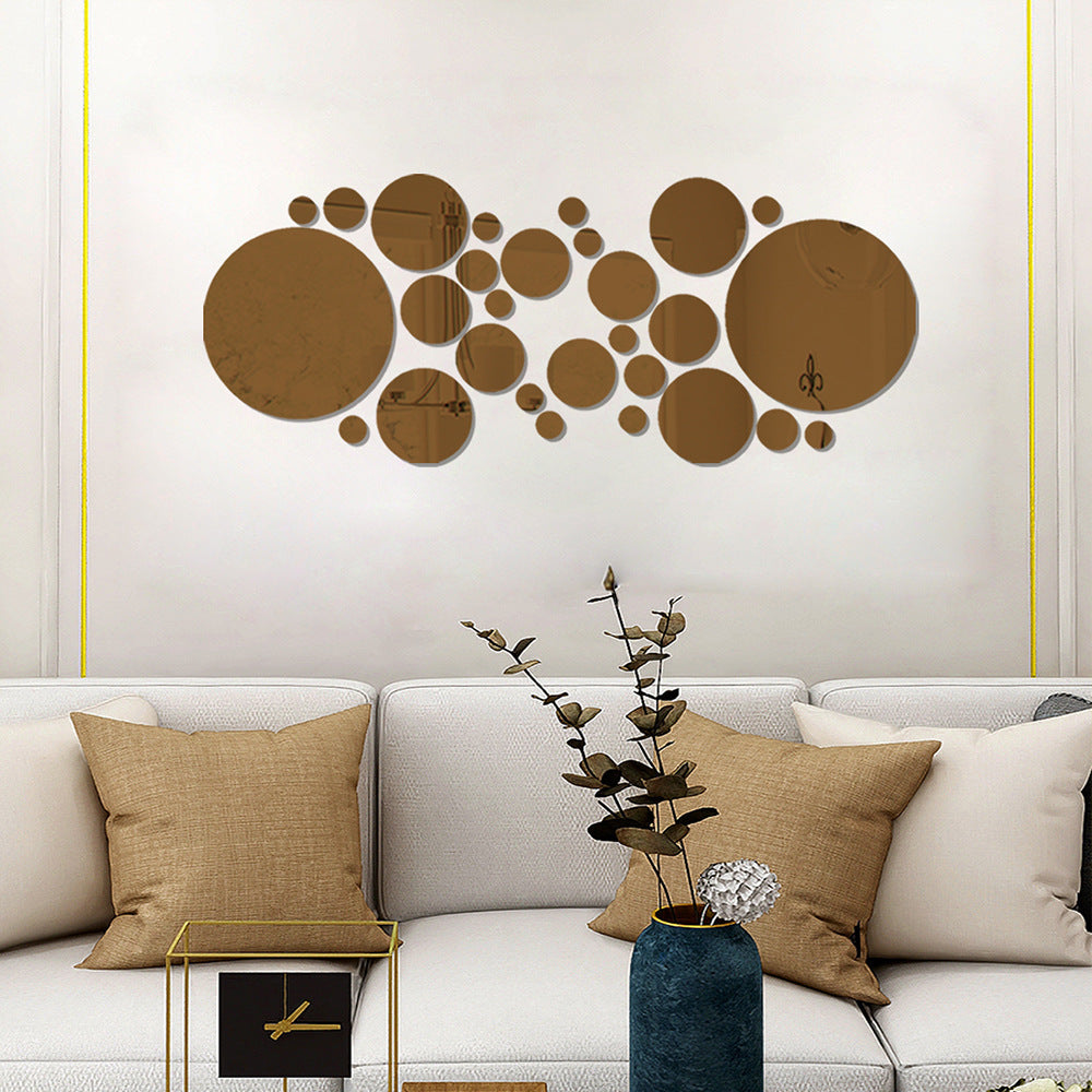 Big And Small Circles Mirror Sticker 3D Stereo Acrylic Wall Decoration