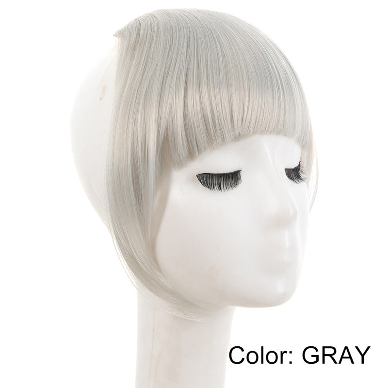 Womens Side-swept Bangs With Hair Clips Synthetic European And American-style Wig With Side Bangs