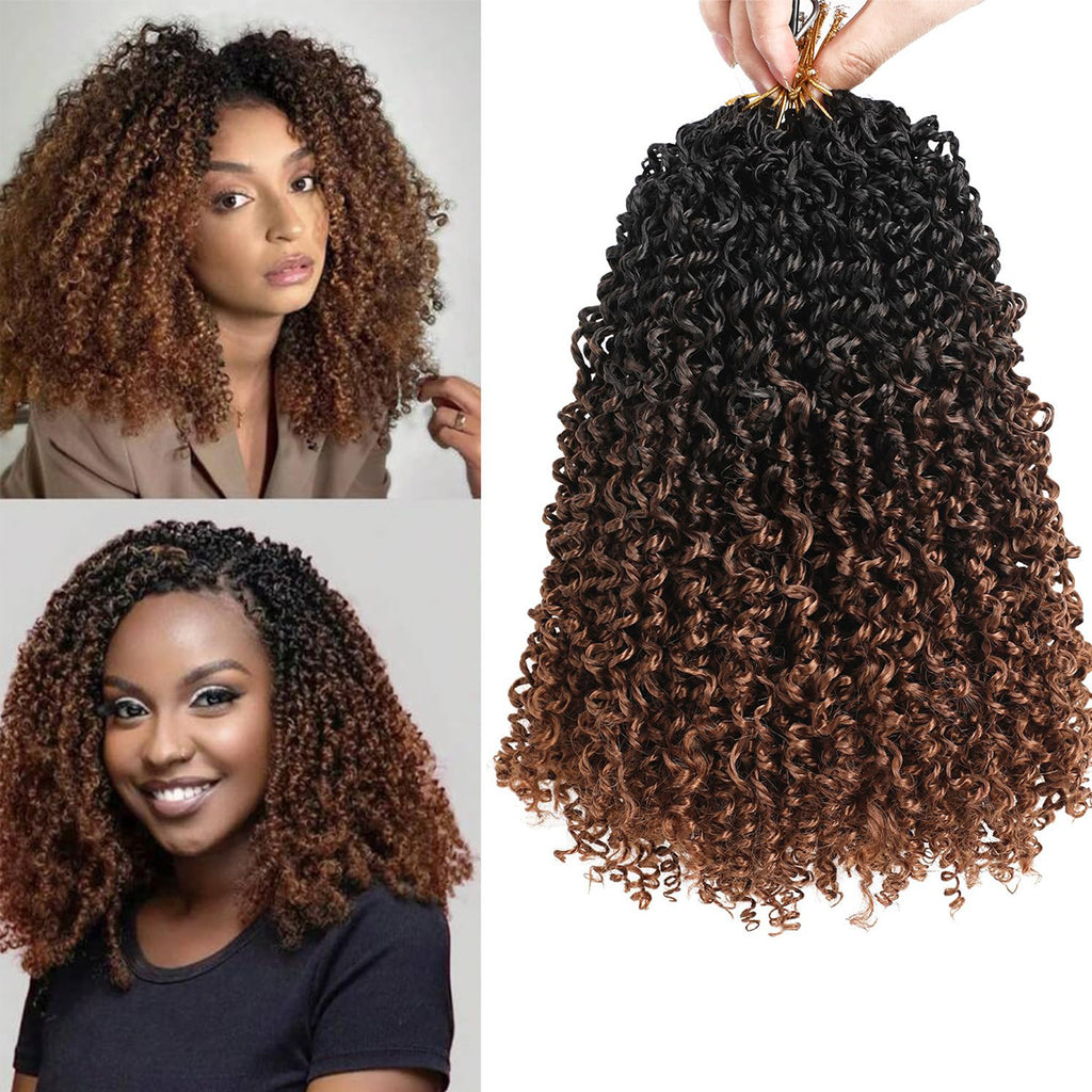 Synthetic Fiber Wig8 Inches24 StrandsCrocheted Small CurlsIrregular Style