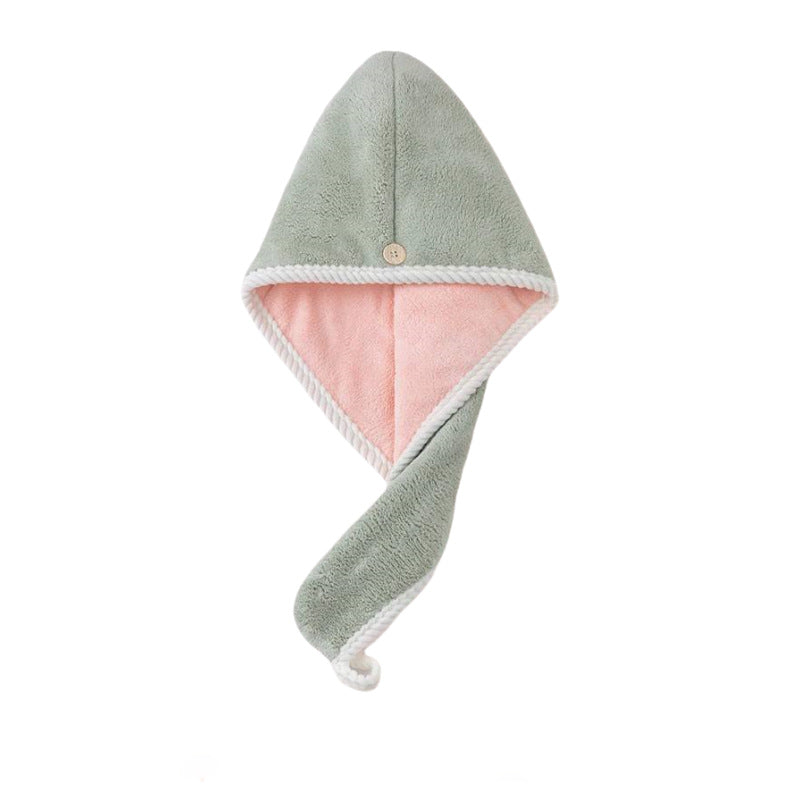 Womens Coral Fleece Hair Drying Cap Highly Absorbent