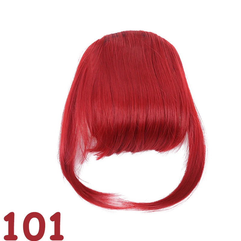 Womens Side-swept Bangs With Hair Clips Synthetic European And American-style Wig With Side Bangs
