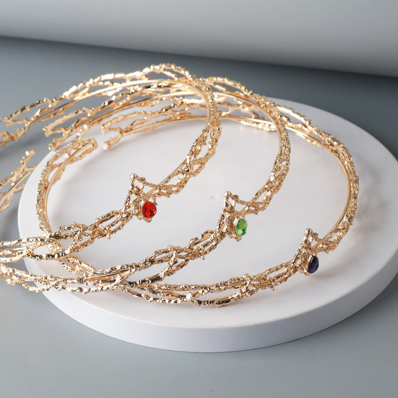 Gem Crystal Crown Hair Clasp Ladies