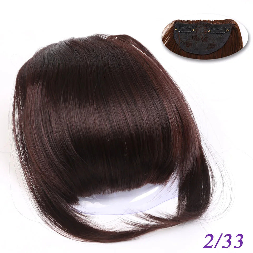 Womens Side-swept Bangs With Hair Clips Synthetic European And American-style Wig With Side Bangs
