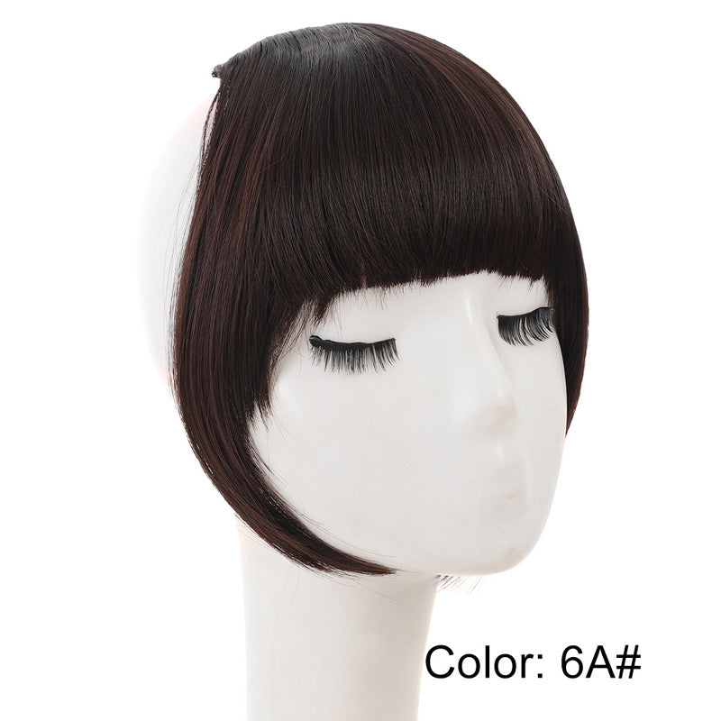 Womens Side-swept Bangs With Hair Clips Synthetic European And American-style Wig With Side Bangs