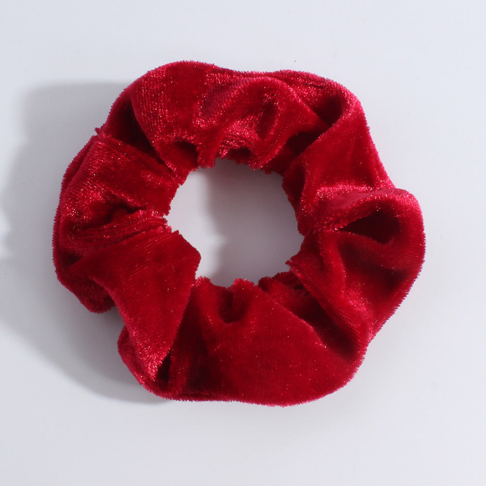 Women Hair Scrunchies Vintage Velvet Solid Color Hair Band For Girls Ponytail Holder Rubber Bands Hair Ties Accessories
